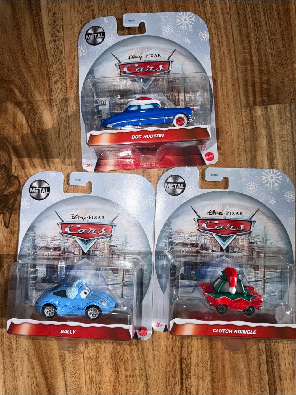 Disney Pixar Cars x3 Doc Hudson, Sally & Clutch Kringle Holiday